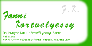 fanni kortvelyessy business card