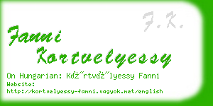 fanni kortvelyessy business card